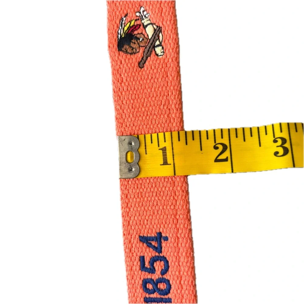 Peter Millar Philadelphia Cricket Club 1854 D-Ring Belt Coral Orange Mens S